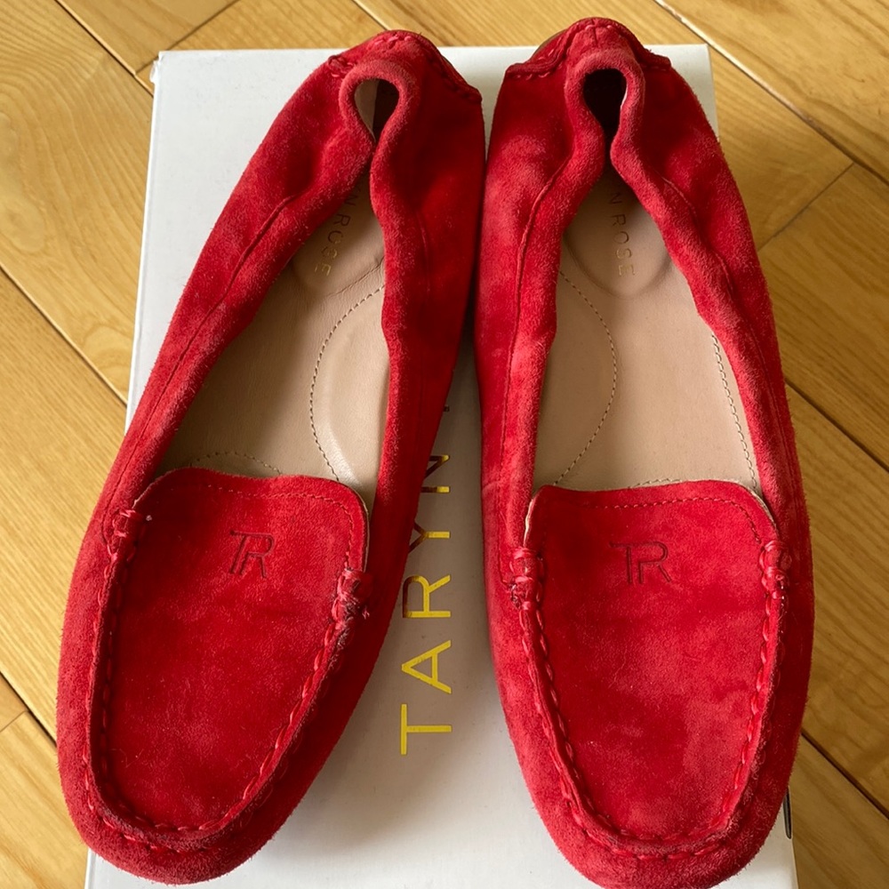 Taryn Rose Kristine Silky Suede Red Driving Mocs